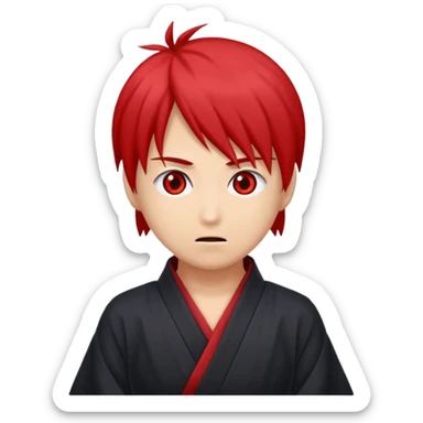 Crée un emoji antagoniste qui fait la pose a l'akatsuki sticker