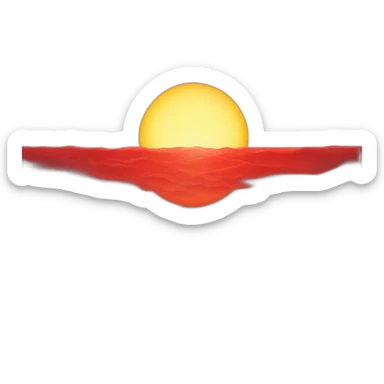 red sun with sunlight sticker
