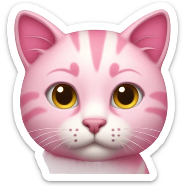 Pink cat sticker