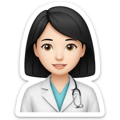 estudiante mujer de odontología con el cabello negro  sticker