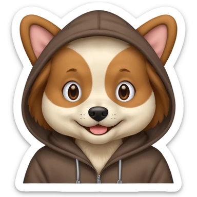 Dog with a hoodie sticker