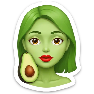 Aguacate con labios sticker