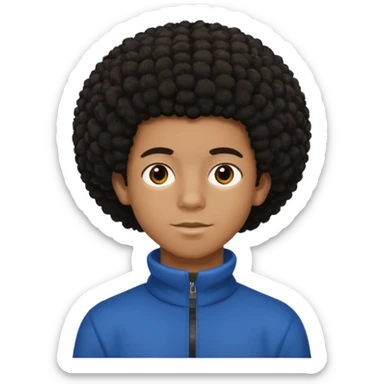 teen black boy with medium afro hair and dark brown eyes  sticker