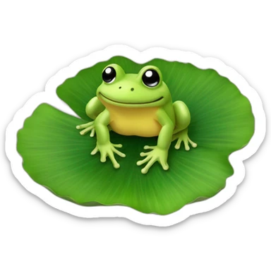 Grenouille sur un nénuphar sticker