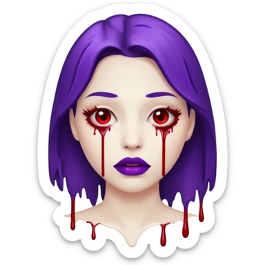 purple lips with blood drips sticker