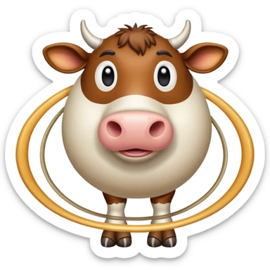 cow with body as planet Saturn with visible rings and gigantic human feet sticker