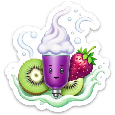 dubbel duo vape, pink, grape ice and strawberry kiwi sticker