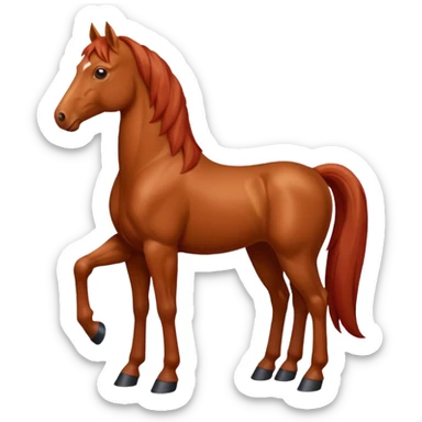 Christmas red horse with a full-length sticker