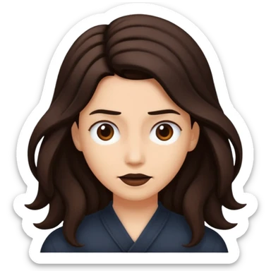 Fais la frange plus tordu la peau plus foncé et les cheveux bruns et bien plus long  sticker