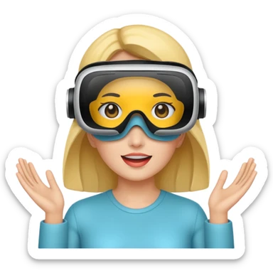 VR wearing woman sticker