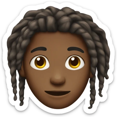 Brown skinned boy with Long dreads sticker