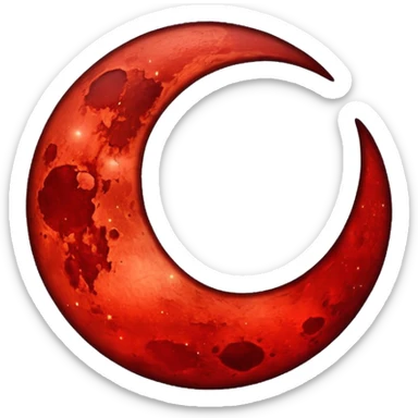 glitter red blood moon crescente sticker