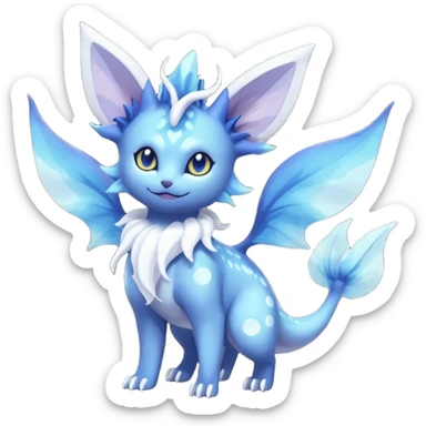 Nebulae Noibat-Vaporeon-Meowstic-Fakémon-hybrid-creature (full body)  sticker