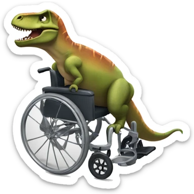 A tRex on wheelchair  sticker