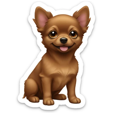Brown pomchi puppy sticker