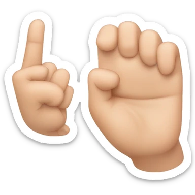 thumb and middel finger open sticker