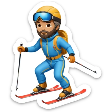 Socrates on mountain skis sticker