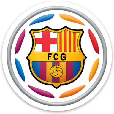 barcalona logo in circle shape sticker