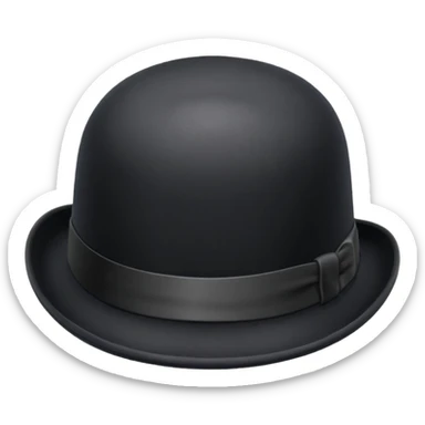 simple black bowler hat on;y sticker