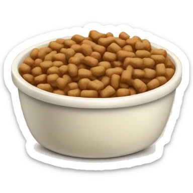 A cream bowl of dog food sticker