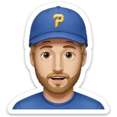 Design Logan Paul with cap, beard stubble & energetic expression. sticker