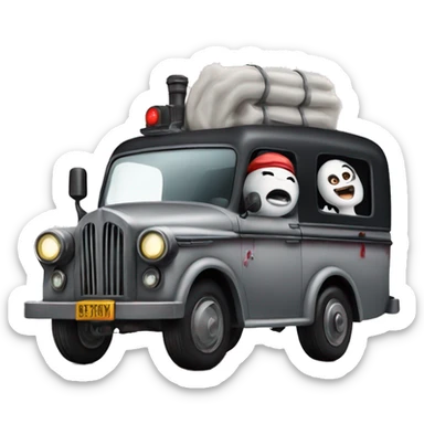 Wednesday Addams 4 story haunted dream house ghost buster truck  sticker