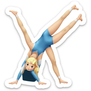 blonde gymnast doing a backbend  ￼ sticker