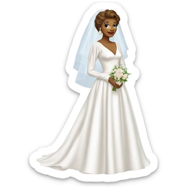 eighties wedding dress with large sleeves sticker