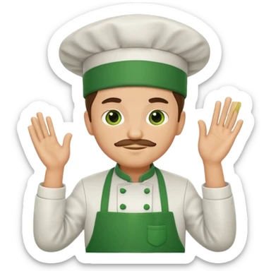 chef with green apron sticker