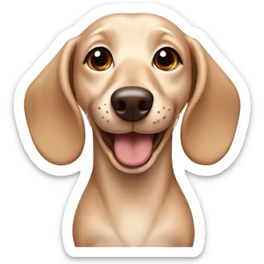 Smiling Cream dachshund with brown eyes sticker