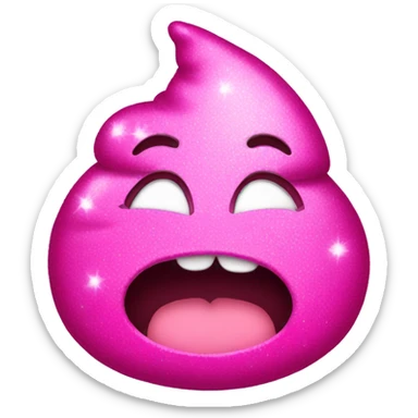pink sparkly poop emoji  sticker