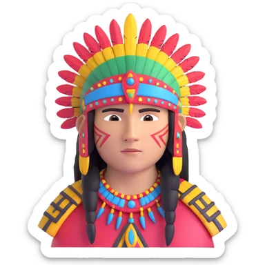 Inca warrior with headdress sticker