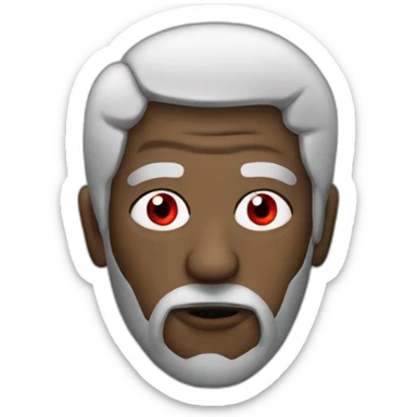 Homeless man with red eye whites smoking sticker