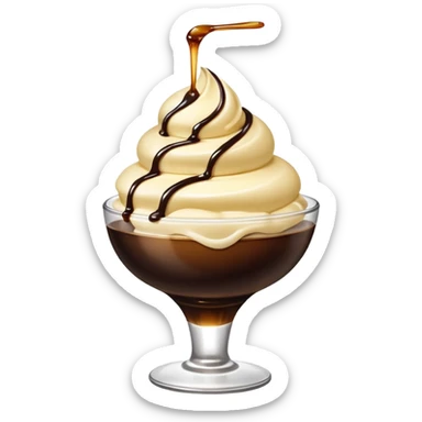 Soy sauce bottle poured on ice cream. sticker