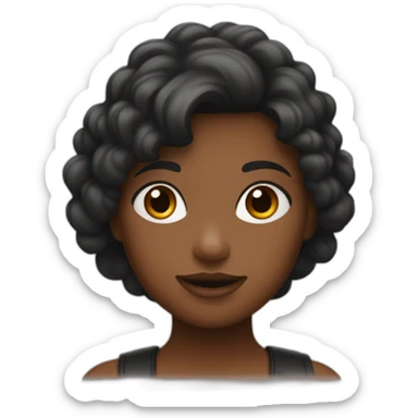 fille noir chevux brun et fille noir chevux noisette sticker