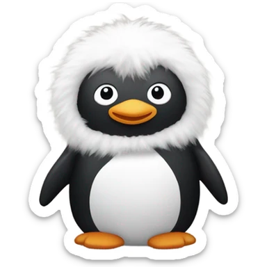 Fluffy penguin stuffed animal sticker