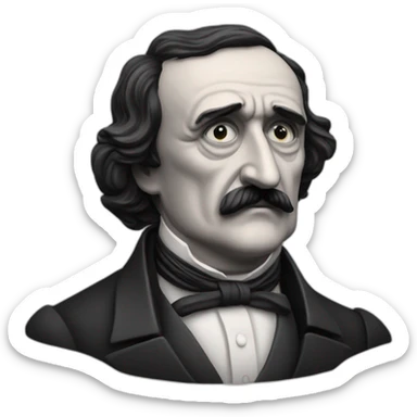 Edgar Alan Poe manejando auto sticker