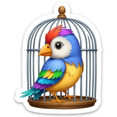 bird in cage sticker
