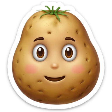 potato without eyes or face sticker