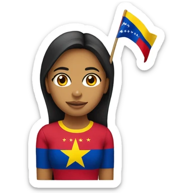 chica con la bandera de venezuela en la cara sticker