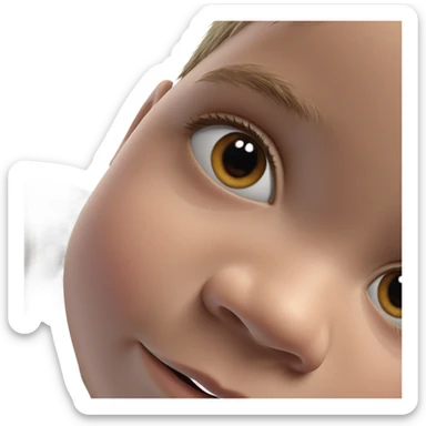 realistic close-up of boy sticker