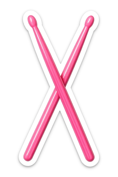 pink kpop idol stage drumsticks, stylish and glossy sticker