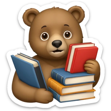 student bear with books sticker