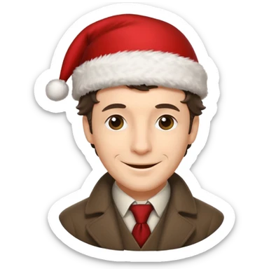  sherlock holmes with a xmas hat sticker
