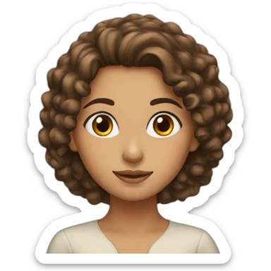 Arab girl with brown curly hair sticker