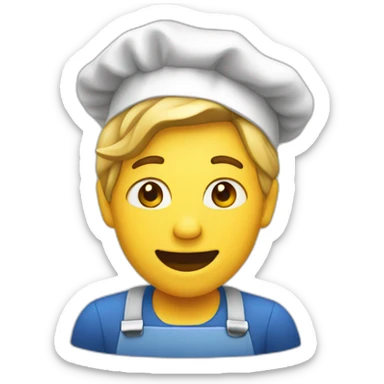 cuisinier qui a un accident en glissant sticker