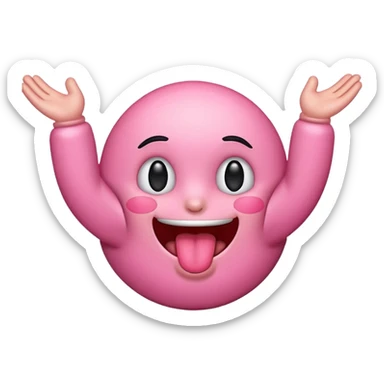 emoji with tongue out and hands to the side  sticker