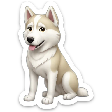 dog cream-and-white husky full-body sticker