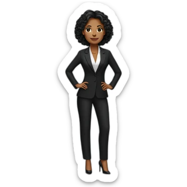 Posh-woman-with-black-suit-ready-to-collaborate sticker