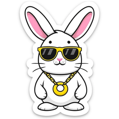 Easter bunny gangster sticker